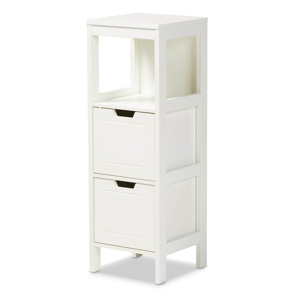 Baxton Studio Reuben White Finished 2-Drawer Wood Storage Cabinet 163-10299 - main